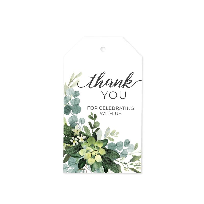 Canopy Street 100 Lush Greenery Favor Thank You Tags/Thank You for Celebrating with us Wedding Favors - Image 1